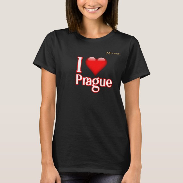 Jag älskar Prag  T Shirt (Framsida)