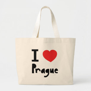 Jag älskar Prague Jumbo Tygkasse