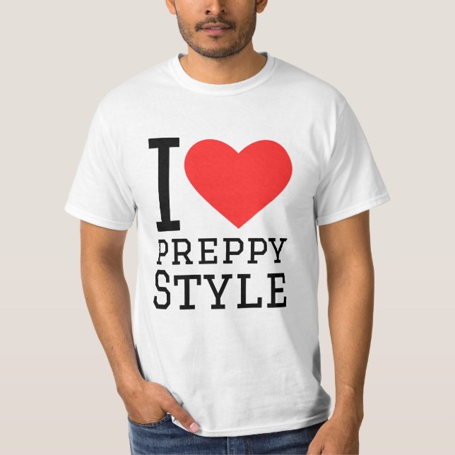 Jag älskar preppy-stil  t shirt (Framsida)