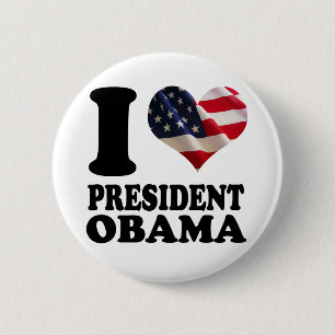 Jag älskar presidenten Obama knäppas Knapp
