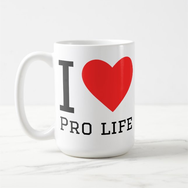 Jag älskar pro liv  kaffemugg (Vänster)
