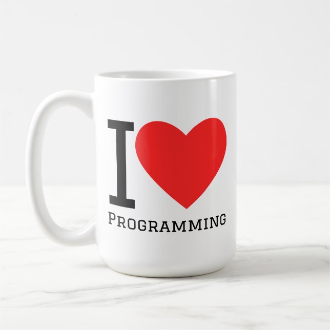 Jag älskar programmering kaffemugg (Vänster)