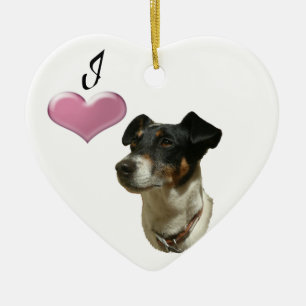 Jag älskar prydnaden för den jackRussell hunden Julgransprydnad Keramik