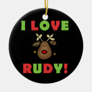 Jag älskar prydnaden för den Rudy julminnessaken Julgransprydnad Keramik
