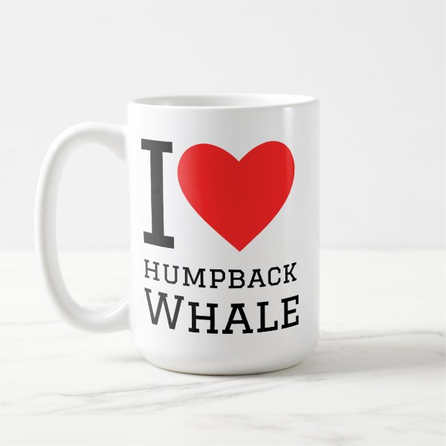Jag älskar puckelval kaffemugg (Vänster)