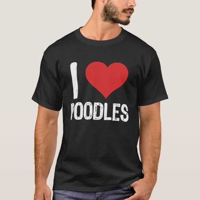 Jag älskar pudlar t shirt (Framsida)
