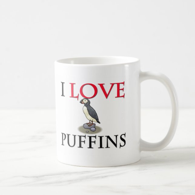 Jag älskar Puffins Kaffemugg (Höger)