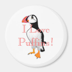 Jag älskar Puffins! Magnet