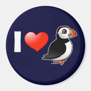 Jag älskar Puffins Magnet