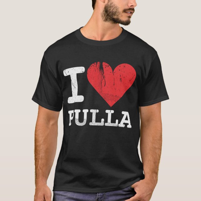 Jag älskar Pulla mörk T Shirt (Framsida)
