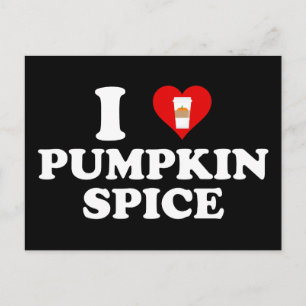 Jag älskar pumpa krydda vykort