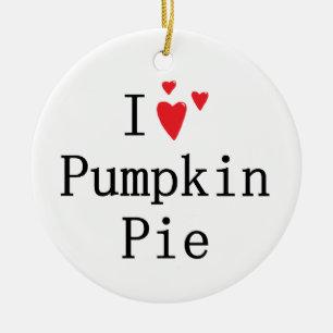 Jag älskar pumpapajen julgransprydnad keramik