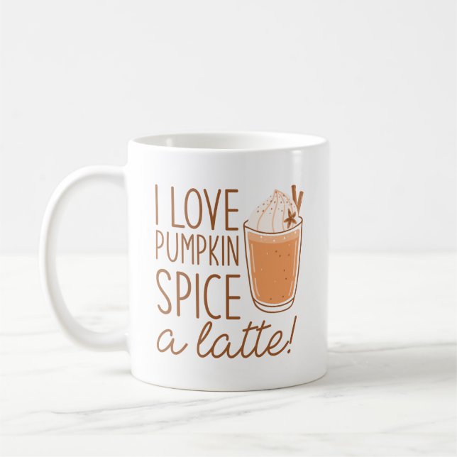 Jag älskar Pumpkin Spice Latte Kaffemugg (Vänster)