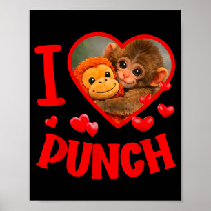 Jag älskar punch söt baby apa punch poster