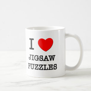 Jag älskar pussel kaffemugg