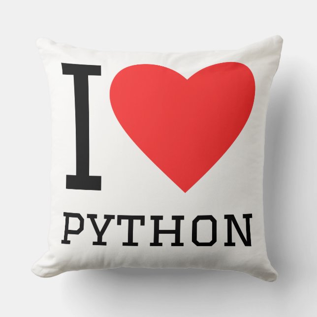Jag älskar Python Kudde (Framsida)