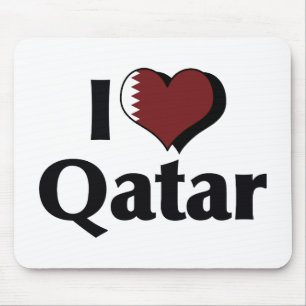 Jag älskar Qatar-flagga Musmatta