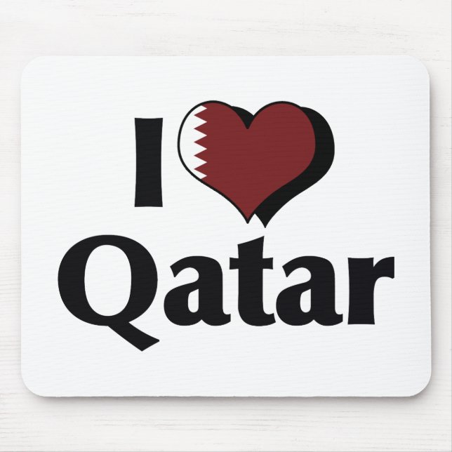 Jag älskar Qatar-flagga Musmatta (Framsidan)