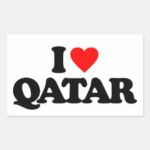 JAG ÄLSKAR QATAR REKTANGULÄRT KLISTERMÄRKE