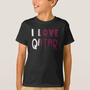 Jag älskar qatarisk typografi för flaggafärghj t shirt