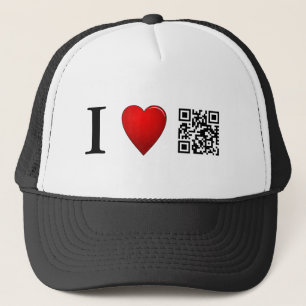 Jag älskar QR kodifierar hattmallen Truckerkeps