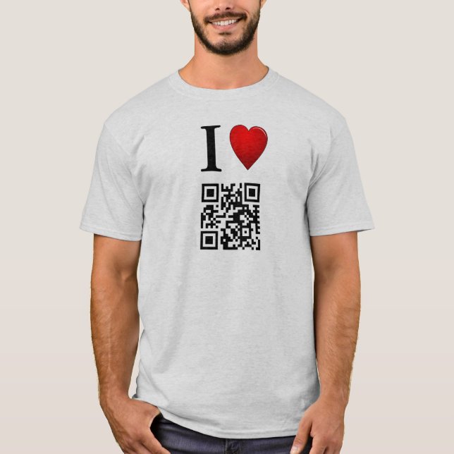 Jag älskar QR kodifierar T-tröjamallen Tee (Framsida)