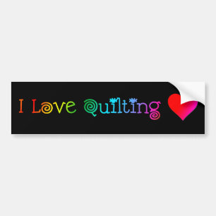 Jag älskar Quilting Bumperdekal Bildekal