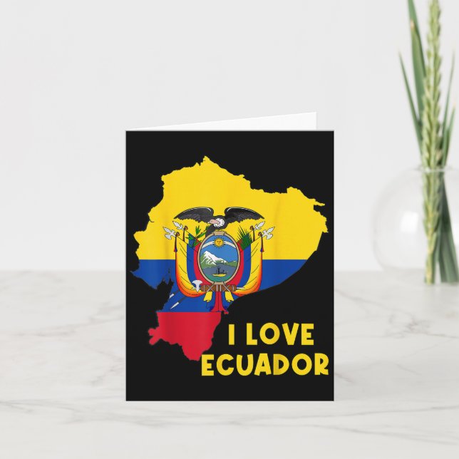 Jag älskar Quito Hej Ecuador Kartflagga Stolt ecua Kort (Framsida)