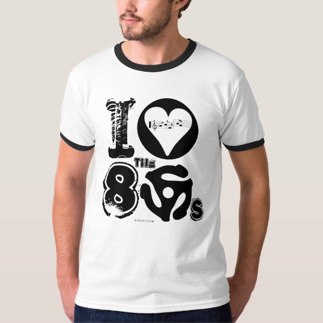 Jag älskar r/minen för 80-talmusikT-tröja 45 Tee (Framsida)