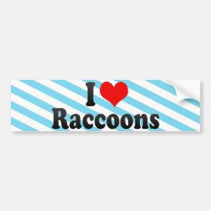 Jag älskar Raccoons Bildekal