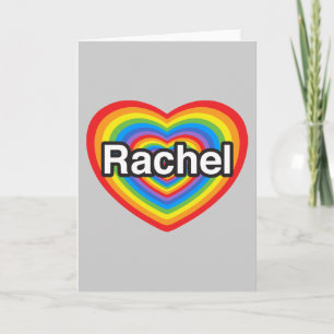 Jag älskar Rachel. Jag älskar dig Rachel. Hjärta Kort