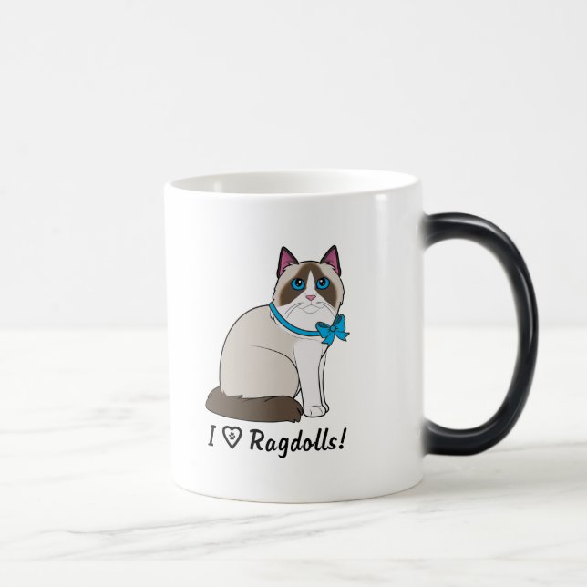 Jag älskar Ragdoll katter Magisk Mugg (Höger)
