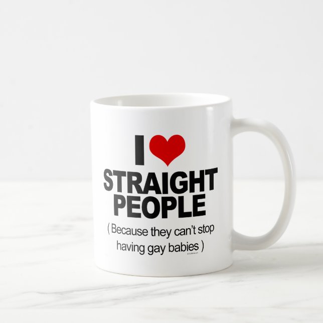 Jag älskar raka människor eftersom de inte kan slu kaffemugg (Höger)