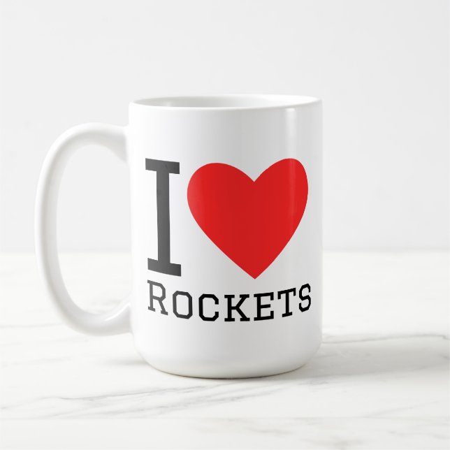 Jag älskar raketer kaffemugg (Vänster)