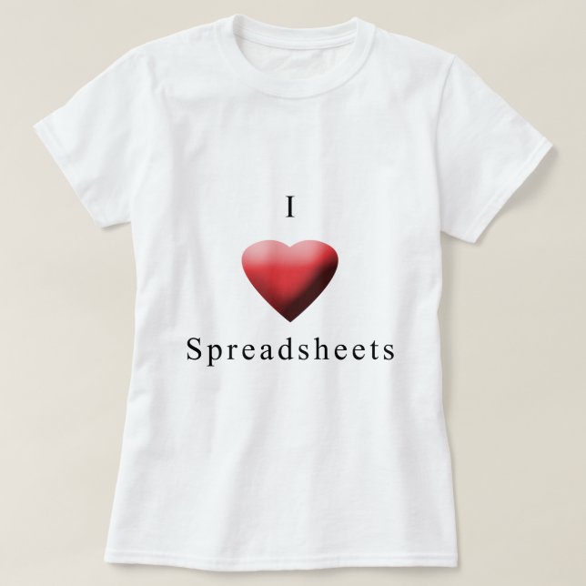 Jag älskar räkneark tee (Design framsida)