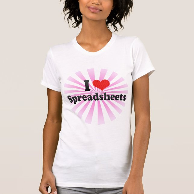 Jag älskar räkneark tee shirt (Framsida)