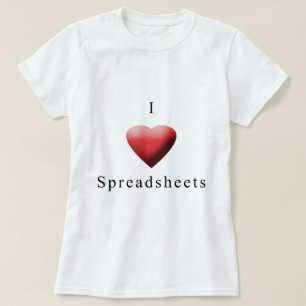 Jag älskar räkneark tee shirt