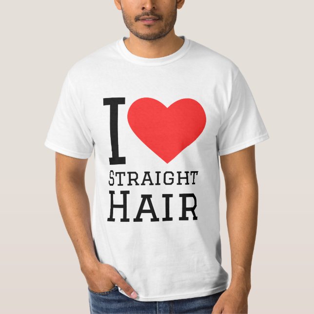 Jag älskar rakt hår t shirt (Framsida)