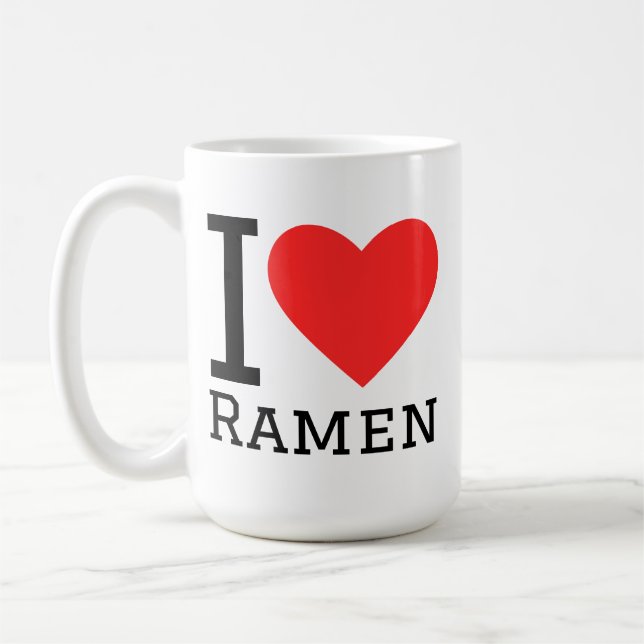 Jag älskar ramen kaffemugg (Vänster)