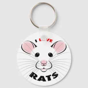 Jag älskar råttor Keychain Nyckelring