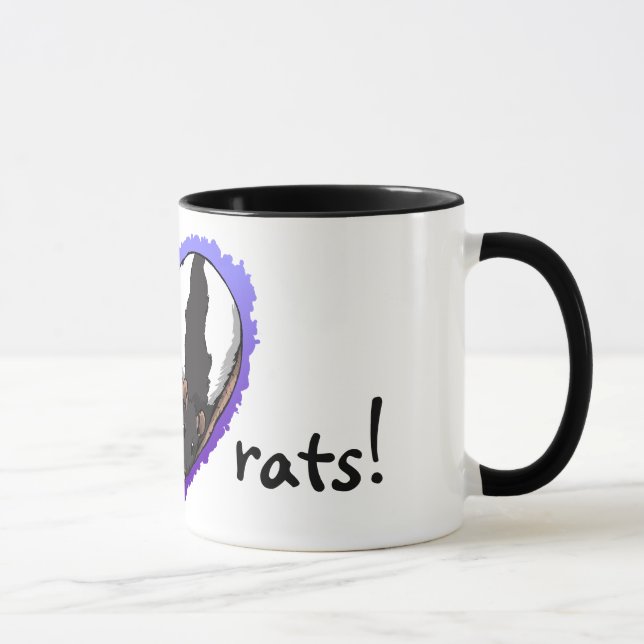 Jag älskar råttor! Mugg: Hooded råttor Mugg (Höger)