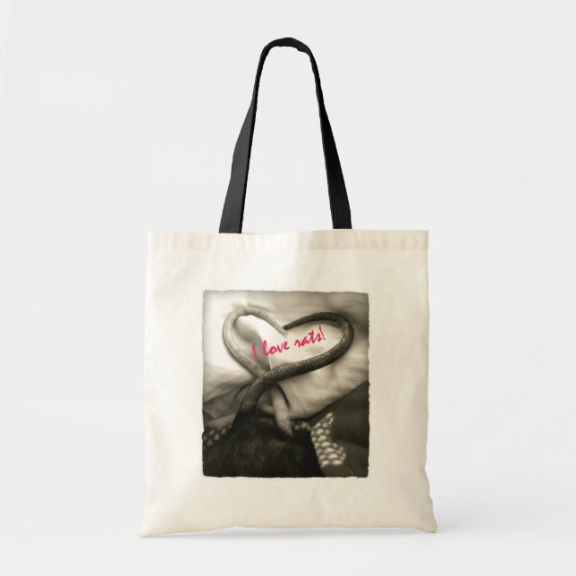 Jag älskar råttor som totot hänger lös tygkasse (Framsidan)