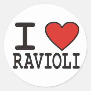 Jag älskar raviolien runt klistermärke
