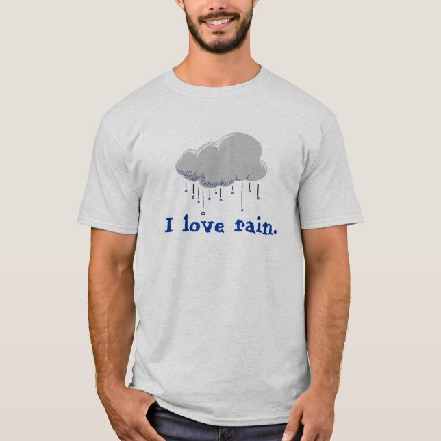 Jag älskar regn t-shirt (Framsida)