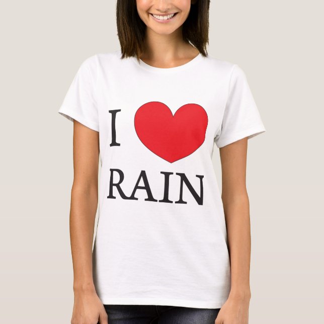 jag älskar regnar t shirt (Framsida)