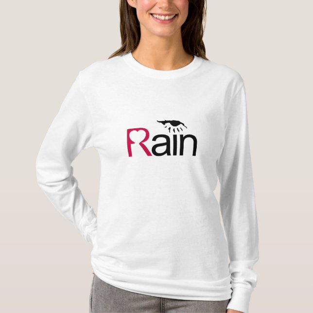 Jag älskar regnar tee shirt (Framsida)