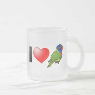 Jag älskar regnbågen Lorikeets Frostad Glasmugg