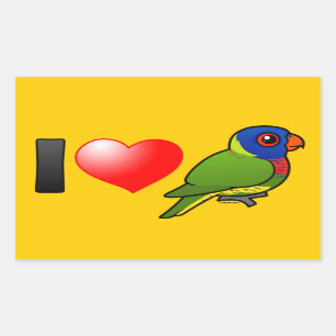 Jag älskar regnbågen Lorikeets Rektangulärt Klistermärke