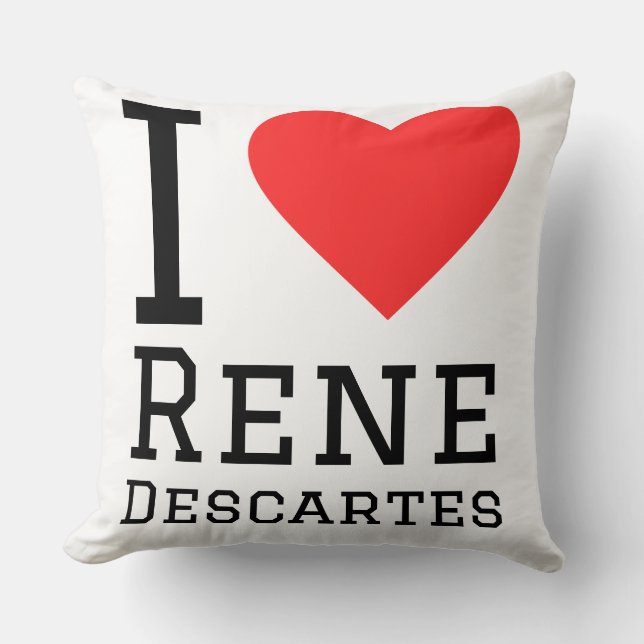 Jag älskar Rene Descartes  Kudde (Framsida)