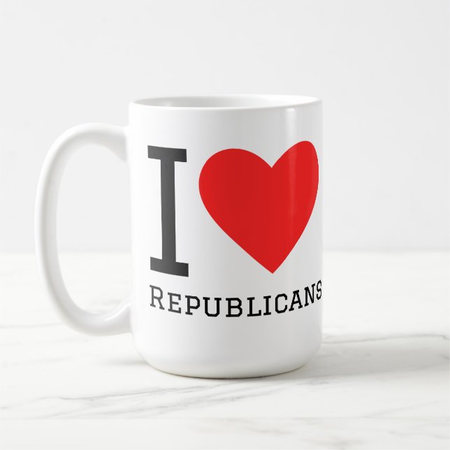 Jag älskar republikaner kaffemugg (Vänster)